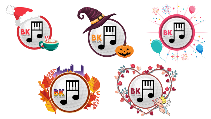 collection of holiday style logos